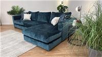 Sofology Majestica Fabric 3 Seater Chaise in Luxe Chenille Teal Mix