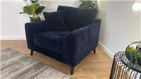 Sofology Mayfair Fabric Chair in Soft Chenille Navy All Over