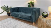 Sofology Fluted Isla Fabric 2 Seater in Velluto Azure