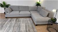 Steller Express 3 Corner Terminal End Fabric Sofa in Grey Mix