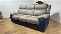DFS Ryder 3 Seater Fabric Power Recliner in Blue