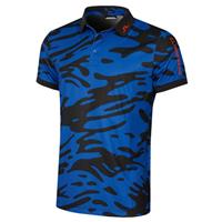 J.Lindeberg Mens Tour Tech Print Polo Shirt - Neptune Nautical Blue - S - S Regular