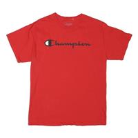 CHAMPION Mens Red Graphic T-Shirt M Short Sleeve Crew Neck Classic Cotton Blend - M Regular