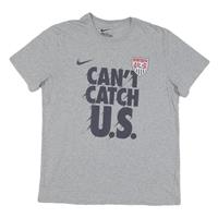 NIKE Mens Grey Casual T-Shirt XL Short Sleeve Crew Neck Graphic Print - XL Regular