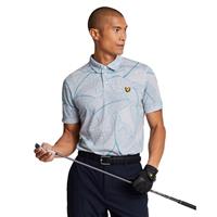 Lyle & Scott Mens Floral Polo Shirt - Pebble - L - L Regular