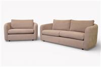 Carnaby Fabric 3 Seater Sofa & Snuggle Chair, Dusk Latte
