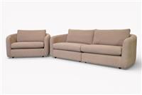 Carnaby Fabric 4 Seater Sofa & Snuggle Chair, Dusk Latte