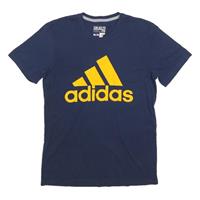 ADIDAS Mens Blue Yellow Graphic T-Shirt M Short Sleeve Crew Neck Cotton Blend - M Regular
