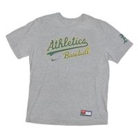 NIKE Mens Grey Athletics Baseball T-Shirt L Short Sleeve Crew Neck Sportswear - L Regular