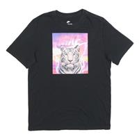 NIKE Mens Black Graphic T-Shirt M Short Sleeve Crew Neck Cotton Blend - M Regular