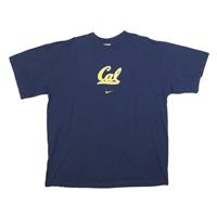 NIKE Mens Blue Cal Graphic T-Shirt XL Short Sleeve Crew Neck Cotton Blend - XL Regular