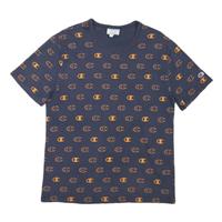 CHAMPION Mens Blue & Orange Graphic T-Shirt M Short Sleeve Crew Neck Branded - M Regular