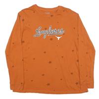 CHAMPION Mens Orange Longhorns Graphic T-Shirt XL Long Sleeve Crew Neck Stars - XL Regular