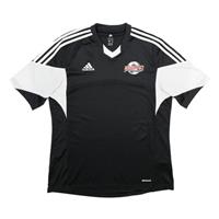 ADIDAS Mens Black & White Graphic T-Shirt L Short Sleeve V-Neck Sports Casual - L Regular