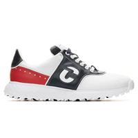 Duca Del Cosma Mens Positano Golf Shoes - White/Navy/Red - UK 8
