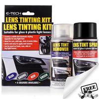 E-Tech Smoke Black Lens Tint Tinting Spray Kit Car Glass Plastic Tail Light+CP