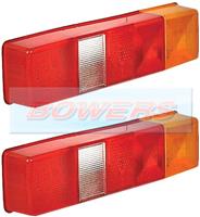 2x LDV Ford Transit Tipper Luton Flatbed Truck Box Van Rear Tail Lamp Light Lens