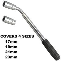 17 19 21 23mm Extendable Wheel Telescopic Car Van Brace Socket Tyre Nut Wrench
