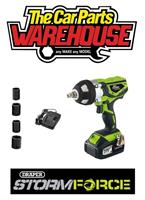01031 Draper Storm Force 20v Cordless 1/2 Impact Wrench Gun inc four sockets