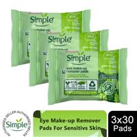 3x 30 Pads Simple Kind to Skin Eye Make-Up Remover Pads