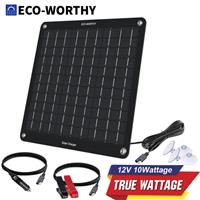 10W 12V Portable Mono Solar Panel Trickle Charger Kit Car Battery Maintainer Van