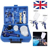 2 PCS Auto Paint HVLP Air Spray Gun Kit Gravity Feed Car Primer 0.8/1.4mm Nozzle