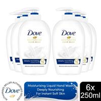 Dove Moisturising Hand Wash, Deeply Nourishing Instantly Soft Skin, 6x250ml