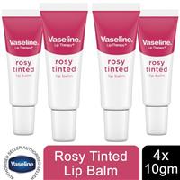 4x Vaseline LipTherapy Rosy Tinted LipBalm For Instant Softness & Pink Hint, 10g
