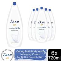 Dove Caring Bath Indulging Cream Bath Soak with 1/4 Moisturising Cream, 6x720ml