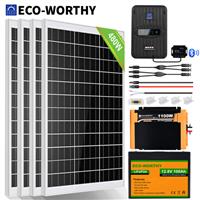 480W Watt 12V Solar Panel Kit with 100AH Lithium Battery Off-grid Motorhomes Van