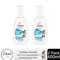 Dove Kids Care Body Wash Cotton Candy Hypoallergenic Foaming Wash, 2x400ml