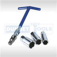 Spark Plug Socket Remover Installer Set Flexi T Bar 16 18 21mm Sockets 4pc Tools