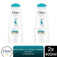 Dove Nutritive Solutions Daily Moisture 2 in 1 Shampoo + Conditioner, 2x400ml