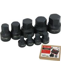 Neilsen Low Profile Stubby Short Impact Hex Bit Socket Set 6mm - 19mm 9pc