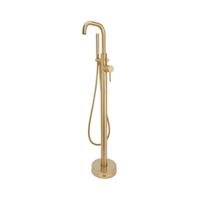 Core Brushed Brass Modern Round Style Freestanding Bath Shower Mixer Tap