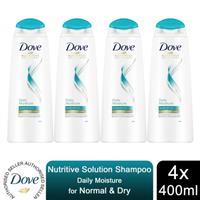 Dove Nutritive Solutions Daily Moisture Shampoo For Normal & Dry Hair, 4x400ml