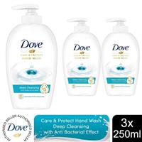 Dove Care & Protect Deep Cleansing Hand Wash with Anti-Bac Effect, 3x250ml