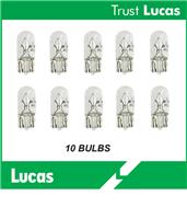 10 X LUCAS LLB501 501 Capless Sidelight Bulbs Interior Number Plate Side Light