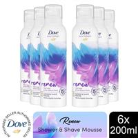 Dove Bath Therapy Renew Shower & Shave Mousse w/ Violet & Hibiscus Scent 6x200ml