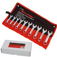 Neilsen 10pc Stubby Polished Metric Combination Spanner Wrench Set 10mm - 19mm