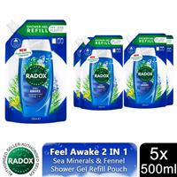 Radox Mineral Therapy Shower Gel Refill Pouch 500ml,Select Your Pack & Fragrance