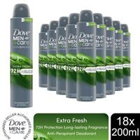 Dove Anti-Perspirant Men+Care Advanced Extra Fresh 72H Protect Deo 200ml,18pk
