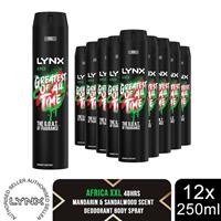 Lynx XXL Deodorant Bodyspray Africa 48H The G.O.A.T. of Fragrance 250ml, 12pk