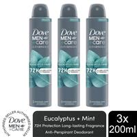 Dove Men+Care Advanced AntiPerspirant Deodorant Spray Eucalyptus + Mint, 3x200ml