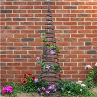 Large Garden Obelisk Rattan Effect 1.5m Brown Outdoor Plant Support Frame
