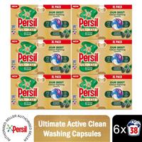 Persil XL Ultimate Washing Capsules Active Clean Stain Removal 38 Washes, 6 Pack