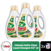 Persil Ultimate Liquid Detergent Active Clean Stain Removal 31 Washes 837ml, 3pk
