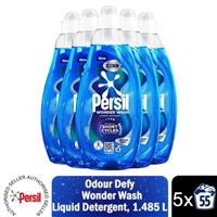 Persil Wonder Wash Liquid Detergent Bio Odour Defy 55 Washes 1.485 Litre, 5 Pack
