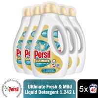 Persil Ultimate Liquid Detergent Fresh & Mild for Stain Removal 46W 1.242 L, 5pk