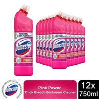 Domestos Thick Bleach Pink Power Disinfectant Multi-Purpose Cleaner Gel,12x750ml